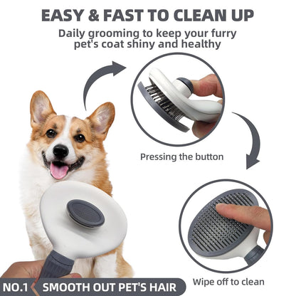 Bath Grooming Kit for Pets - Hair Brush Set with Towel, Washing Gloves, and Shampoo Scrubber Brush for Dogs and Cats (Pink)