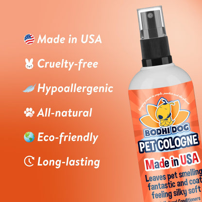 Bodhi Dog Premium Dog Cologne - Deodorizing Dog Perfume & Conditioner for Dogs & Cats - Natural Long Lasting Spray - Keeps Pets Fresh All Day - Gentle & Safe Formula, Made in USA (Baby Powder 4 Fl Oz)