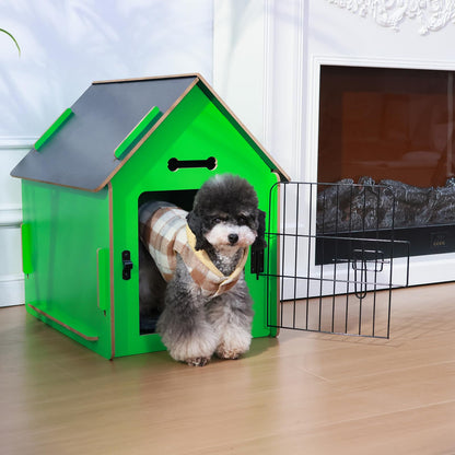 Dog House Indoor for Small Dogs or Cats, Cozy Wooden Design, Small Indoor Bed House, with Air Vents and Elevated Floor Warm Dog Cave