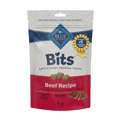 Blue Buffalo Bits Soft Dog Treats for Training, Made with Natural Ingredients & Enhanced with DHA, Beef Recipe, 19-oz Bag