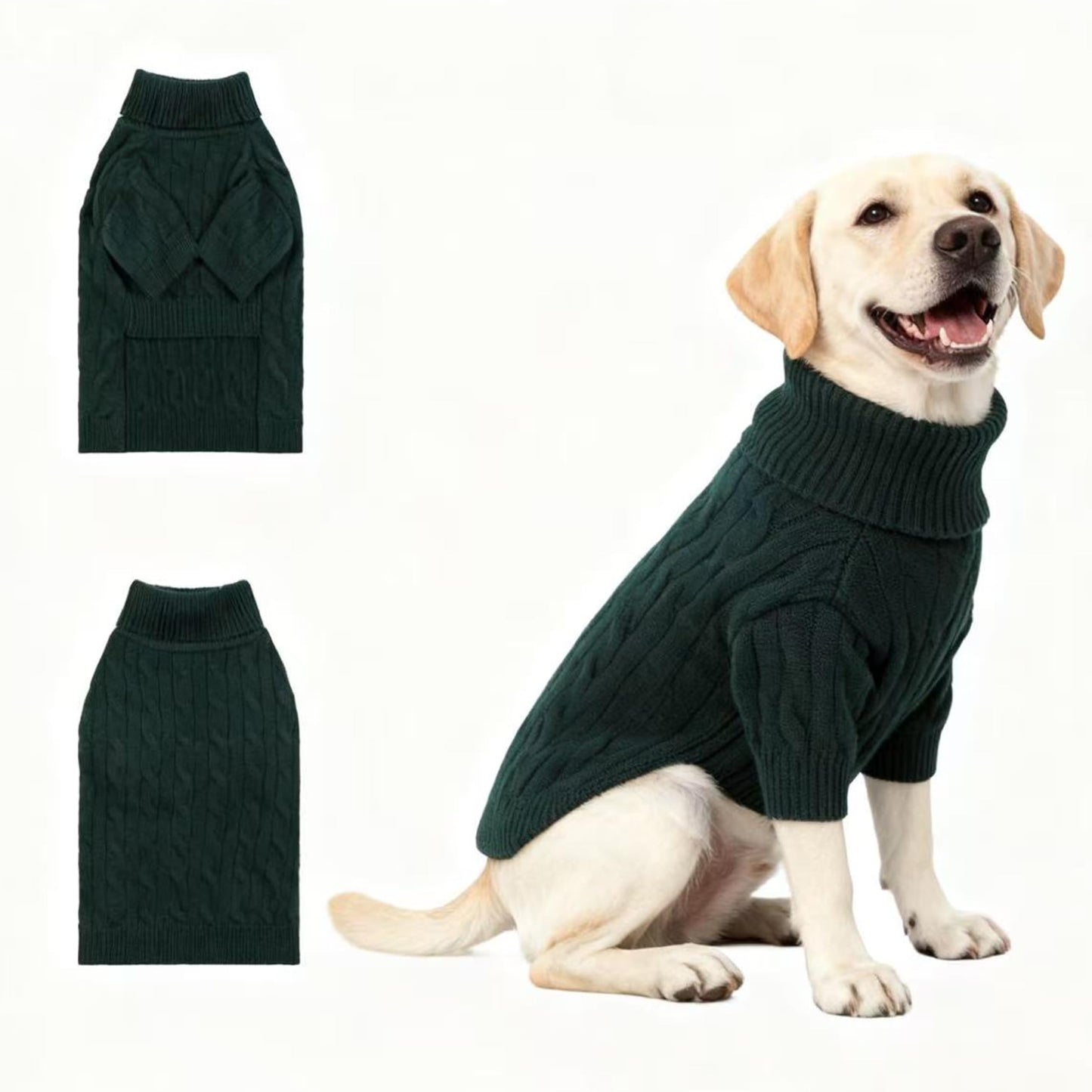 Small/Medium Dog Sweater, Warm Dog Winter Coat w/Sleeves, Comfortable High Neck & Leash Hole, Premium Dog Clothes for Schnauzer-Best for Holidays, Daily Walks M Apricot