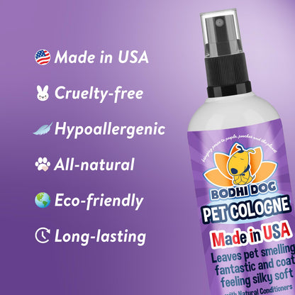 Bodhi Dog Premium Dog Cologne - Deodorizing Dog Perfume & Conditioner for Dogs & Cats - Natural Long Lasting Spray - Keeps Pets Fresh All Day - Gentle & Safe Formula, Made in USA (Baby Powder 4 Fl Oz)