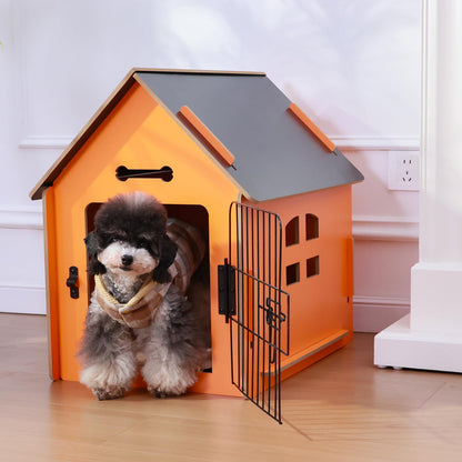 Dog House Indoor for Small Dogs or Cats, Cozy Wooden Design, Small Indoor Bed House, with Air Vents and Elevated Floor Warm Dog Cave