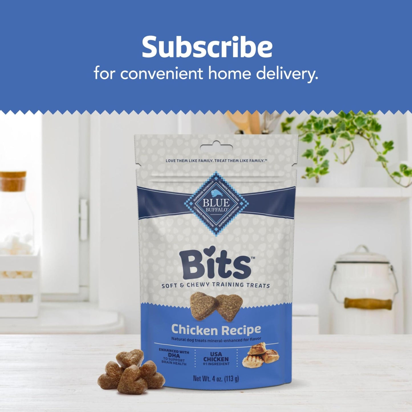 Blue Buffalo Bits Soft Dog Treats for Training, Made with Natural Ingredients & Enhanced with DHA, Beef Recipe, 19-oz Bag
