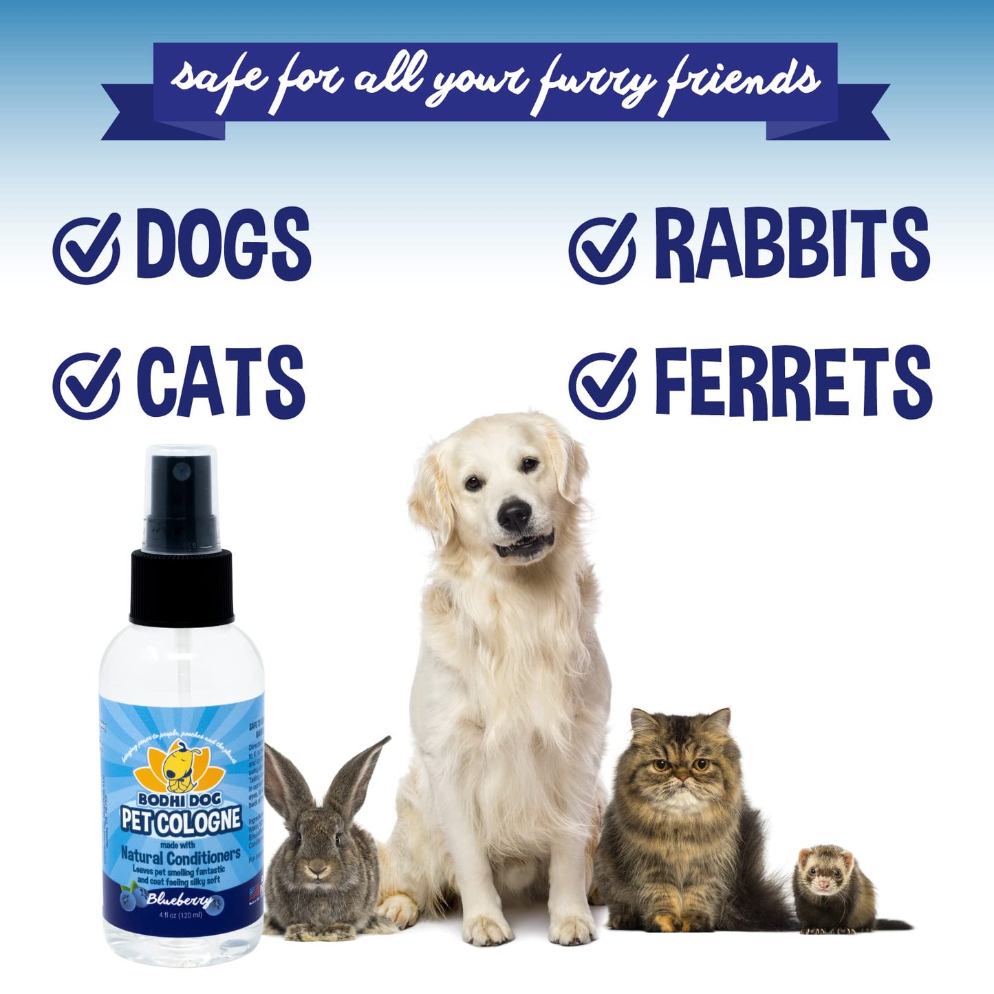 Bodhi Dog Premium Dog Cologne - Deodorizing Dog Perfume & Conditioner for Dogs & Cats - Natural Long Lasting Spray - Keeps Pets Fresh All Day - Gentle & Safe Formula, Made in USA (Baby Powder 4 Fl Oz)