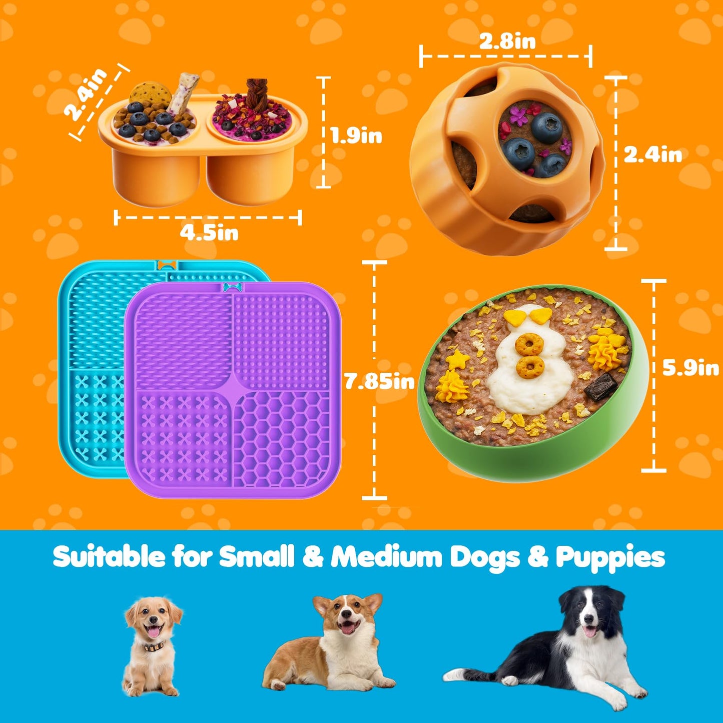 LUKITO Lick Mat for Dogs & Cats 2 Pack with Suction Cups, Dog Lick Mat for Anxiety Relief, Dog Toys to Keep Them Busy, Peanut Butter Licking Pad for Boredom Reducer, Perfect for Bathing Grooming