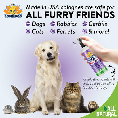 Bodhi Dog Premium Dog Cologne - Deodorizing Dog Perfume & Conditioner for Dogs & Cats - Natural Long Lasting Spray - Keeps Pets Fresh All Day - Gentle & Safe Formula, Made in USA (Baby Powder 4 Fl Oz)