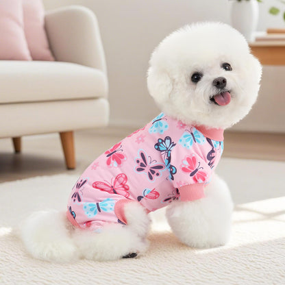 XPUDAC 4 Pack Dog Pajamas Soft Strechy Summer Dog Pjs Puppy Clothes for Small Medium Dogs Boy Girl Cat Pet Outfits, M