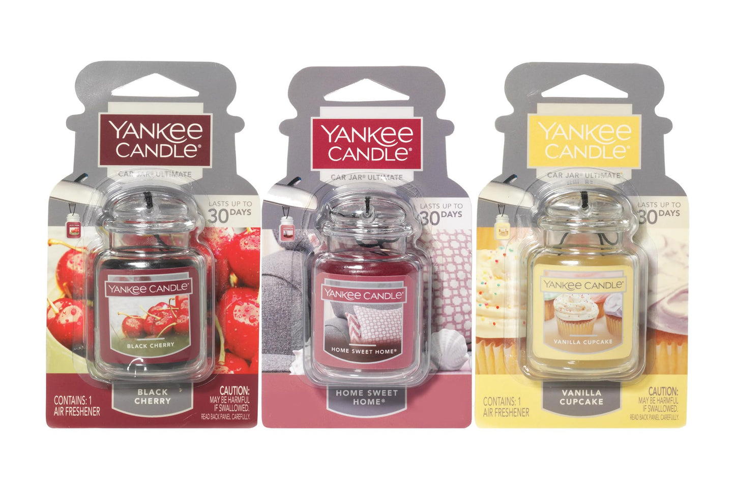 Yankee Candle Hanging Car Jar Ultimate 3-Pack Air Fresheners Neutralizes Odors Up to 30 Days Includes: Beach Walk Pink Sands and Sun and Sand (Pack of 3)
