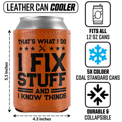Best Dog Dad Ever Leather Can Cooler Holder Sleeve 12oz – Dog Lover Gifts for Men, Dad, Husband, Boyfriend, Grandpa – Dog Dad Gifts, Funny Pet Owner Gift, Birthday, Christmas Present