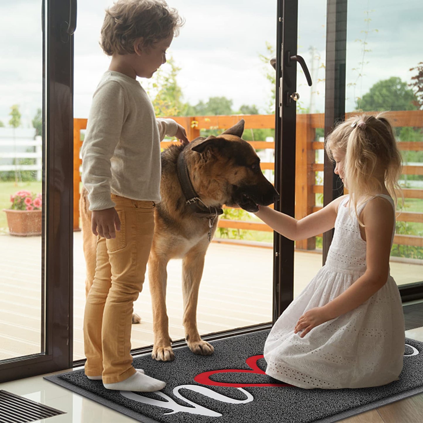 BeneathYourFeet Door Mat (30"x17.5",Black), Welcome Mat Low Profile Front Doormat Floor Mat Non Slip Rugs for Entryway, Patio, High Traffic Areas