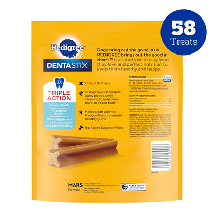 Pedigree Dentastix Dental Chews for Dogs, Small and Toy Breed Dog Treats, Fresh Flavor, 12.31 oz. Bag (51 Treats Total)