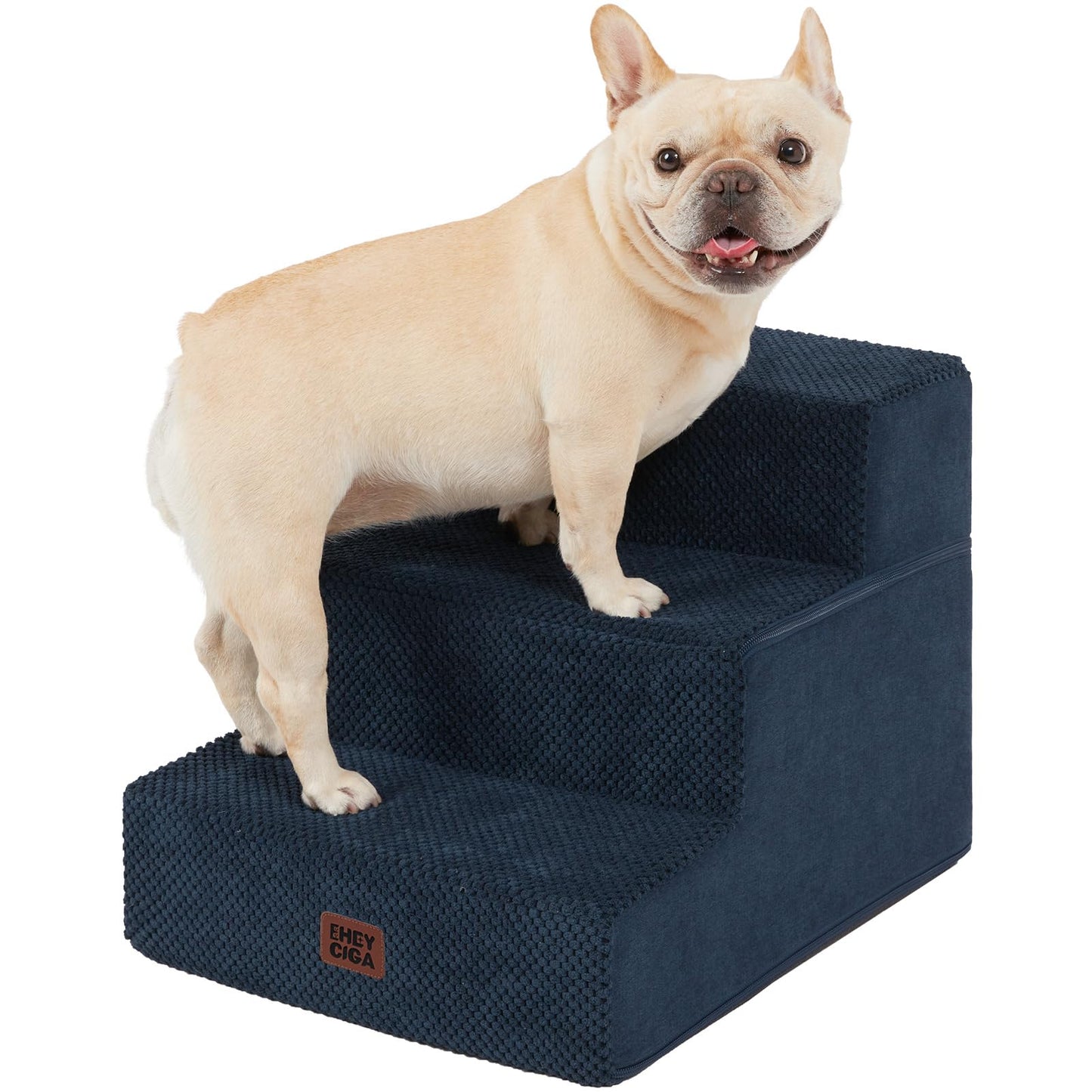 EHEYCIGA Dog Stairs for Bed 18" H, 4-Step Dog Steps for High Bed, Pet Steps for Small Dogs and Cats, Non-Slip Balanced Pet Ramp Indoor, Grey