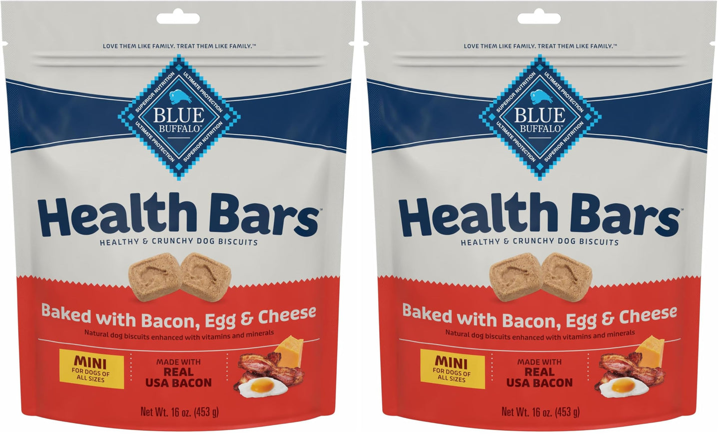 Blue Buffalo Health Bars Mini Crunchy Dog Biscuits, Oven-Baked with Natural Ingredients, Apples & Yogurt, 16-oz Bag