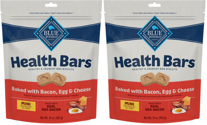 Blue Buffalo Health Bars Mini Crunchy Dog Biscuits, Oven-Baked with Natural Ingredients, Apples & Yogurt, 16-oz Bag