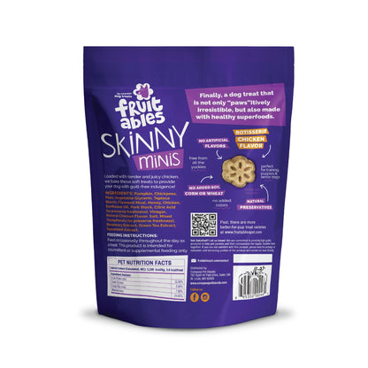 Fruitables Skinny Mini Dog Treats, Healthy Sweet Potato Treat for Dogs, Low Calorie & Delicious, Puppy Training, No Wheat, Corn or Soy, Made in the USA, Bacon and Apple Flavor, 12oz