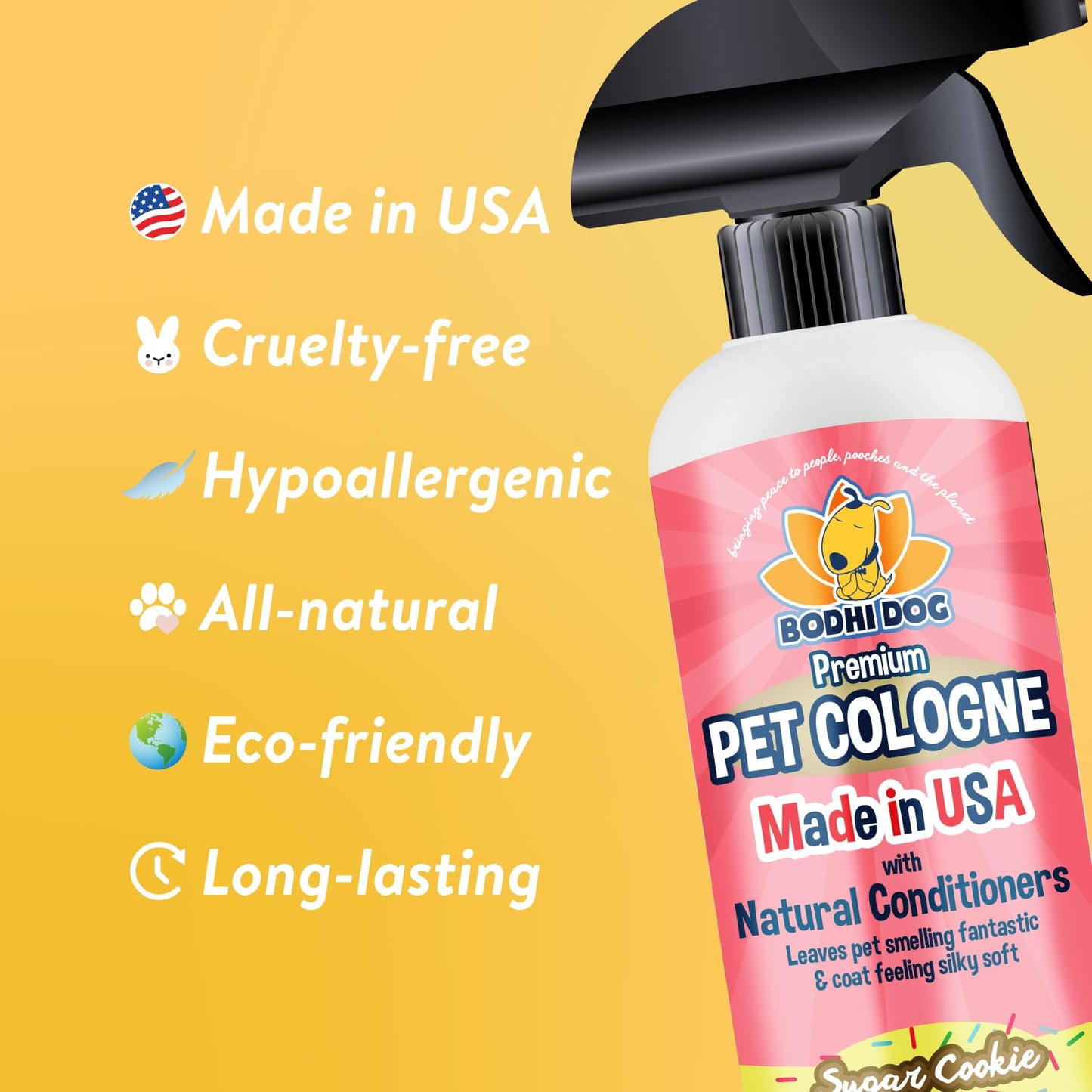 Bodhi Dog Premium Dog Cologne - Deodorizing Dog Perfume & Conditioner for Dogs & Cats - Natural Long Lasting Spray - Keeps Pets Fresh All Day - Gentle & Safe Formula, Made in USA (Baby Powder 4 Fl Oz)