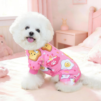 XPUDAC 4 Pack Dog Pajamas Soft Strechy Summer Dog Pjs Puppy Clothes for Small Medium Dogs Boy Girl Cat Pet Outfits, M