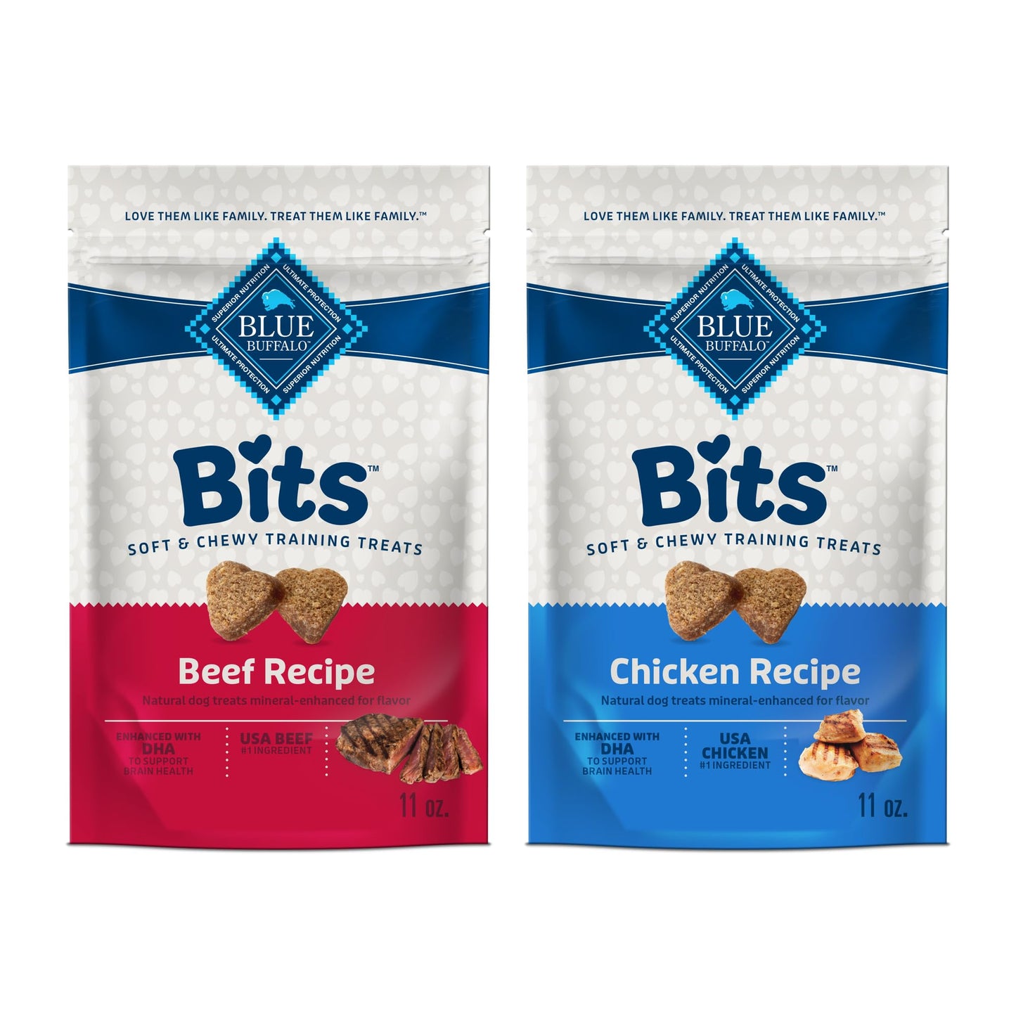 Blue Buffalo Bits Soft Dog Treats for Training, Made with Natural Ingredients & Enhanced with DHA, Beef Recipe, 19-oz Bag
