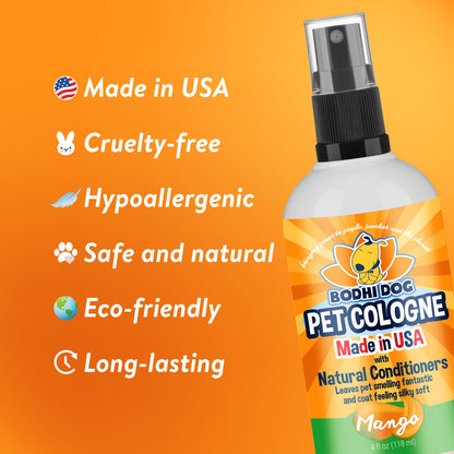 Bodhi Dog Premium Dog Cologne - Deodorizing Dog Perfume & Conditioner for Dogs & Cats - Natural Long Lasting Spray - Keeps Pets Fresh All Day - Gentle & Safe Formula, Made in USA (Baby Powder 4 Fl Oz)