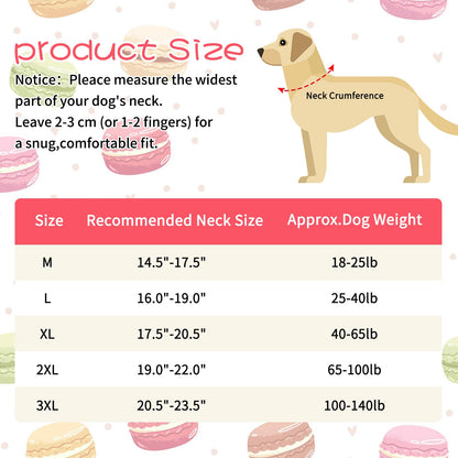 BWOGUE Adjustable Bubblegum Dog Collar Necklace - Sparkly Candy Color Beaded Pet Collar Jewelry for Medium Large Dogs, Party Accessory for Dogs Birthday & Valentine’s Day Gifts(L,16.0"-19.0")