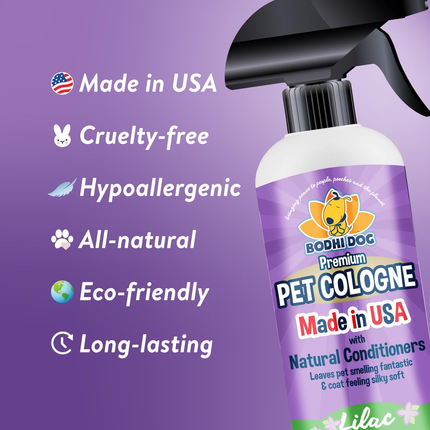 Bodhi Dog Premium Dog Cologne - Deodorizing Dog Perfume & Conditioner for Dogs & Cats - Natural Long Lasting Spray - Keeps Pets Fresh All Day - Gentle & Safe Formula, Made in USA (Baby Powder 4 Fl Oz)