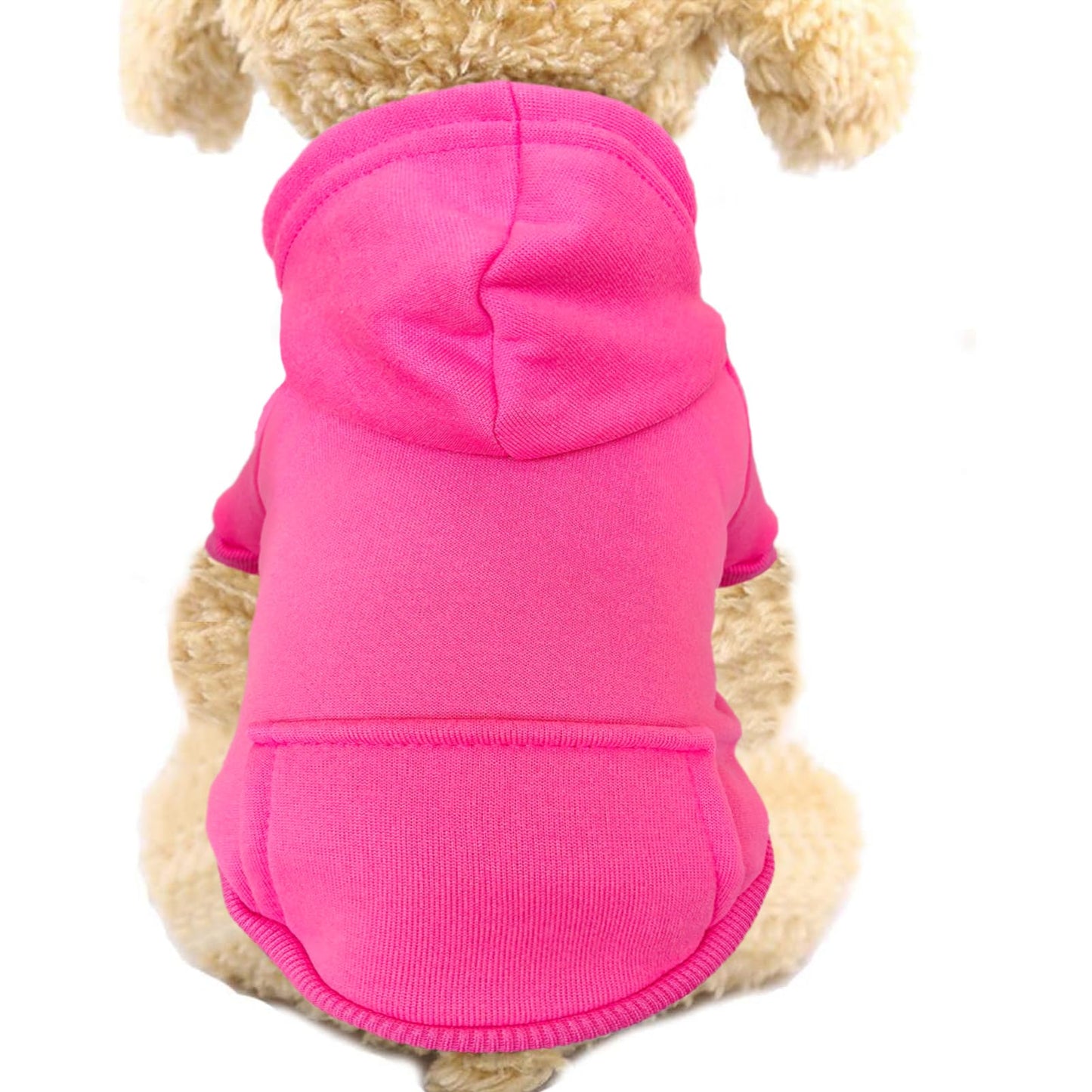 Jecikelon Winter Dog Hoodie Sweatshirts with Pockets Warm Dog Clothes for Small Dogs Chihuahua Coat Clothing Puppy Cat Custume (Coffee, Small)
