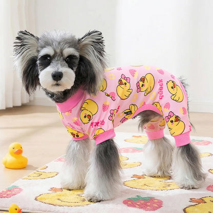 XPUDAC 4 Pack Dog Pajamas Soft Strechy Summer Dog Pjs Puppy Clothes for Small Medium Dogs Boy Girl Cat Pet Outfits, M