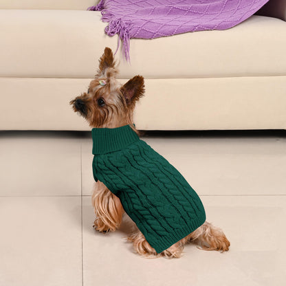 2 Pack Dog Sweaters for Small Dogs Winter Turtleneck Pullover Cable Knit Fleece Stretch Puppy Doggie Chihuahua Toy Poodle Yorkie Pomeranian Boy Girl Pet Clothes (S, Pink & Purple)