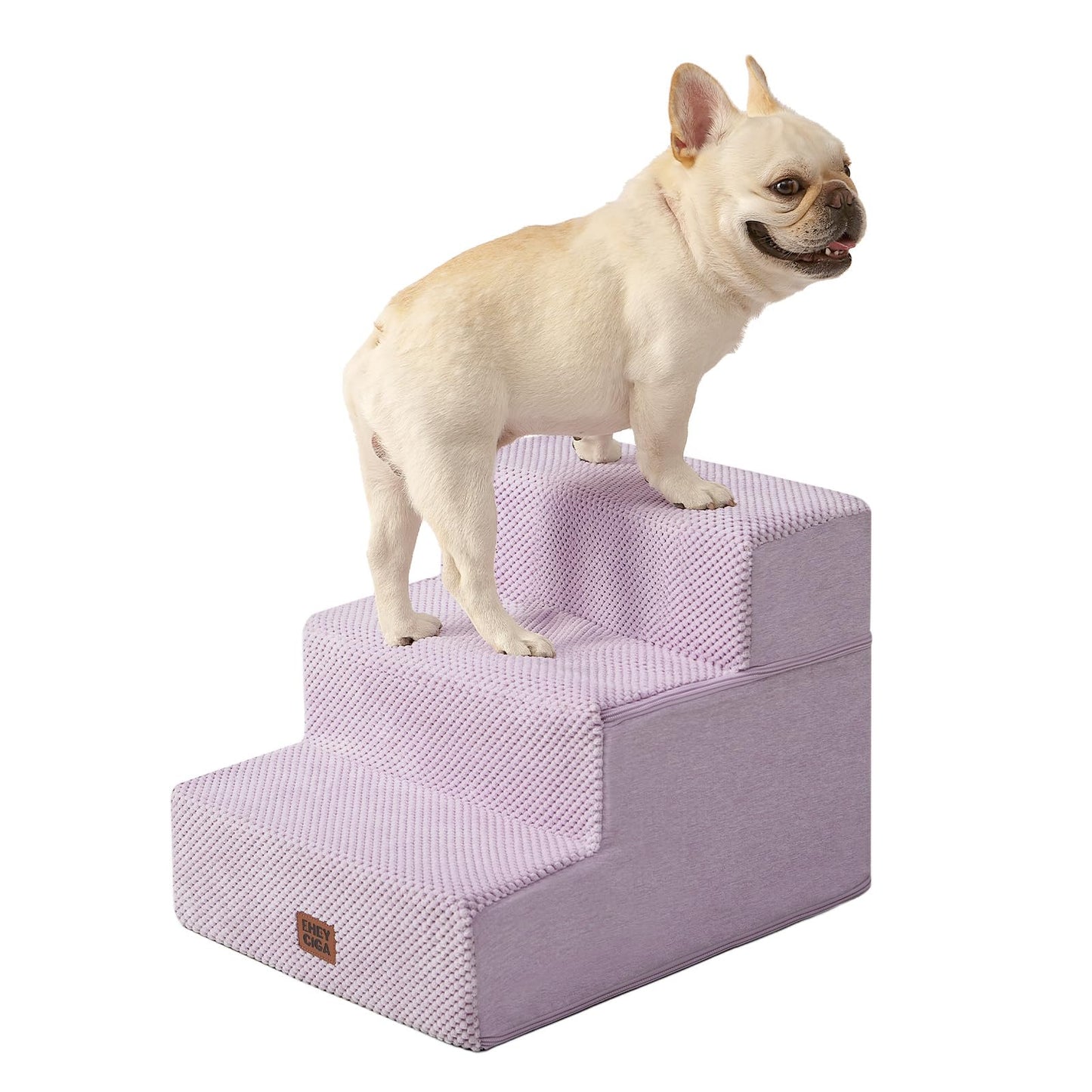 EHEYCIGA Dog Stairs for Bed 18" H, 4-Step Dog Steps for High Bed, Pet Steps for Small Dogs and Cats, Non-Slip Balanced Pet Ramp Indoor, Grey