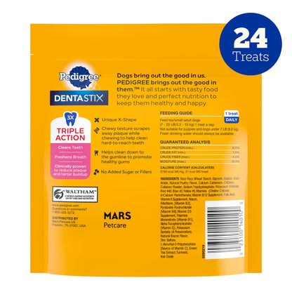 Pedigree Dentastix Dental Chews for Dogs, Small and Toy Breed Dog Treats, Fresh Flavor, 12.31 oz. Bag (51 Treats Total)
