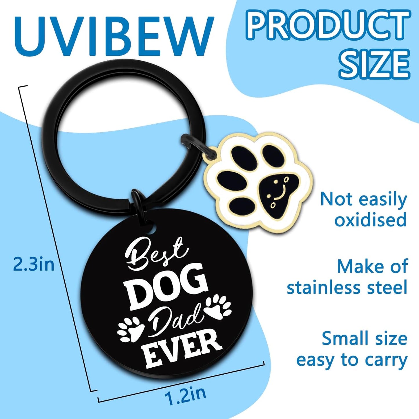 Dog Dad Gifts for Men Birthday Gift for Dog Lovers Dogs Owner Fathers Day Christmas Gifts for Dad From Daughter Son Dogs Keychain