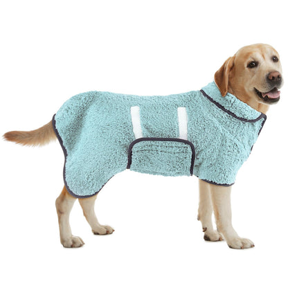 Bienbee Dog Bathrobe, Quick Drying Super Absorbent Dog Robes for After Bath, Warm Keeping Dogs Towel, Dogs Bath Supplies, Dark Blue XL