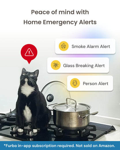 Furbo Mini 360° [Subscription Required] New 2K QHD Pet Camera - Unlock w/Paid Plan: Dog & Cat Safety Alerts, Rotating Treat Toss, 2-Way Speaker (Low Risk, 3mo Min. Cancel Anytime)