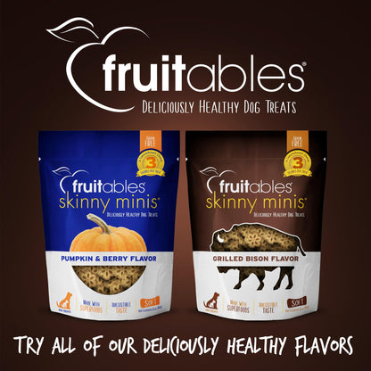 Fruitables Skinny Mini Dog Treats, Healthy Sweet Potato Treat for Dogs, Low Calorie & Delicious, Puppy Training, No Wheat, Corn or Soy, Made in the USA, Bacon and Apple Flavor, 12oz