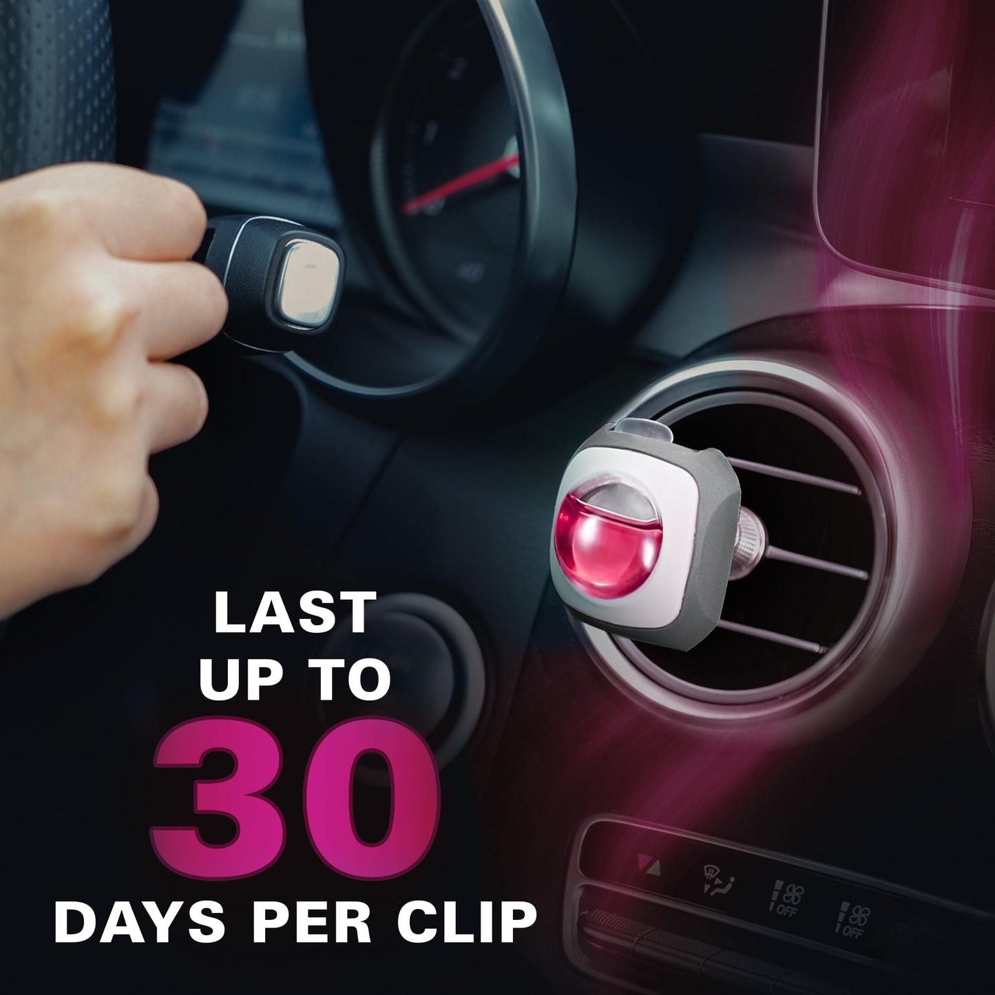 Air Jungles New Car Scent Car Air Freshener Vent Clip, 6 Count Long Lasting Up to 180 days, Natural Essential Oil Car Fragrance for Women and Men, Odor Eliminator - 4ml Each