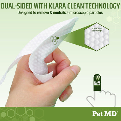 Pet MD Dog Ear Cleaning Wipes – Otic Cleanser for Dogs, Soothing Ear Care with Aloe Vera & Eucalyptus, Regular Wipes, 100 Count
