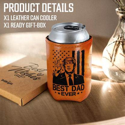 Best Dog Dad Ever Leather Can Cooler Holder Sleeve 12oz – Dog Lover Gifts for Men, Dad, Husband, Boyfriend, Grandpa – Dog Dad Gifts, Funny Pet Owner Gift, Birthday, Christmas Present