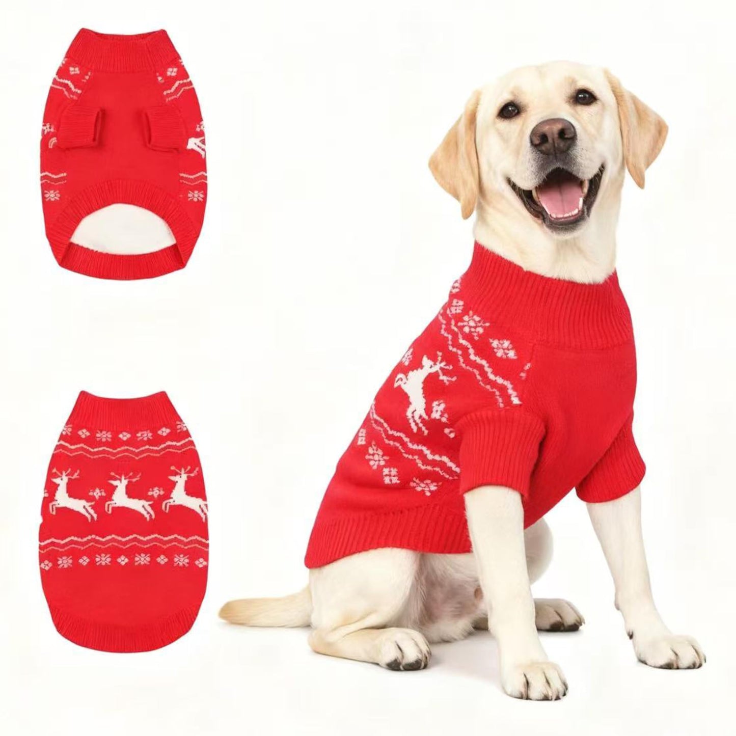 Small/Medium Dog Sweater, Warm Dog Winter Coat w/Sleeves, Comfortable High Neck & Leash Hole, Premium Dog Clothes for Schnauzer-Best for Holidays, Daily Walks M Apricot