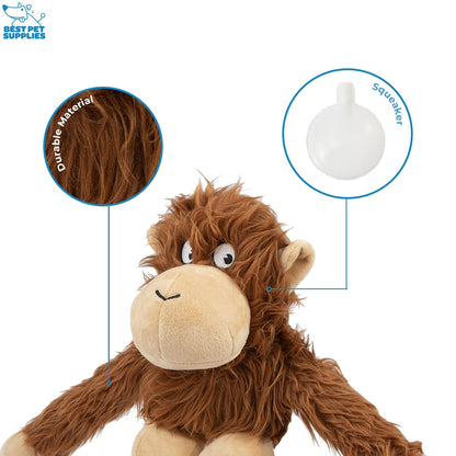 Best Pet Supplies Interactive Squeaky Dog Chew Toy, Ideal Dog Toys for Chewers, Small, Medium & Large Dogs, and Fetch Lovers - Bunny (Beige), Large