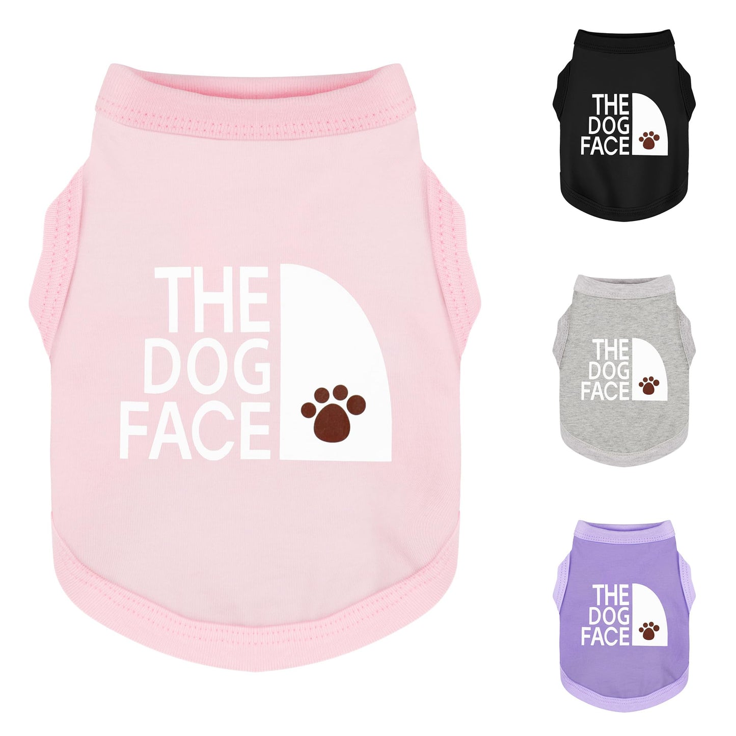 Personality Canine Attire: Soft, Lightweight Cotton Dog Clothes with 'The Dog Face' Print. Small and Medium Breeds, Perfect for Everyday Wear, Comfortable and Breathable Dog Shirt Black XS