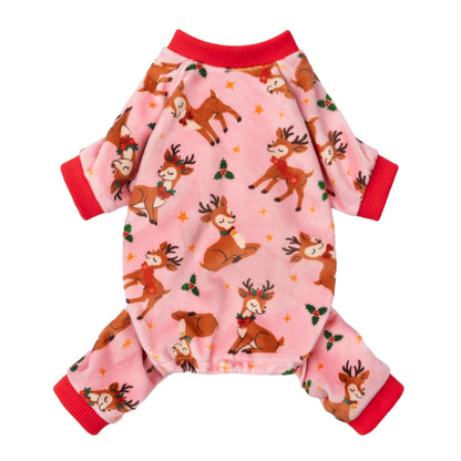Fitwarm Bowknot Dog Pajamas, Warm Clothes for Small Dogs Girl, Fleece Pet Onesie with Feet, Burgundy Red, White, Small