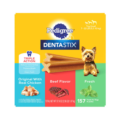 Pedigree Dentastix Dental Chews for Dogs, Small and Toy Breed Dog Treats, Fresh Flavor, 12.31 oz. Bag (51 Treats Total)