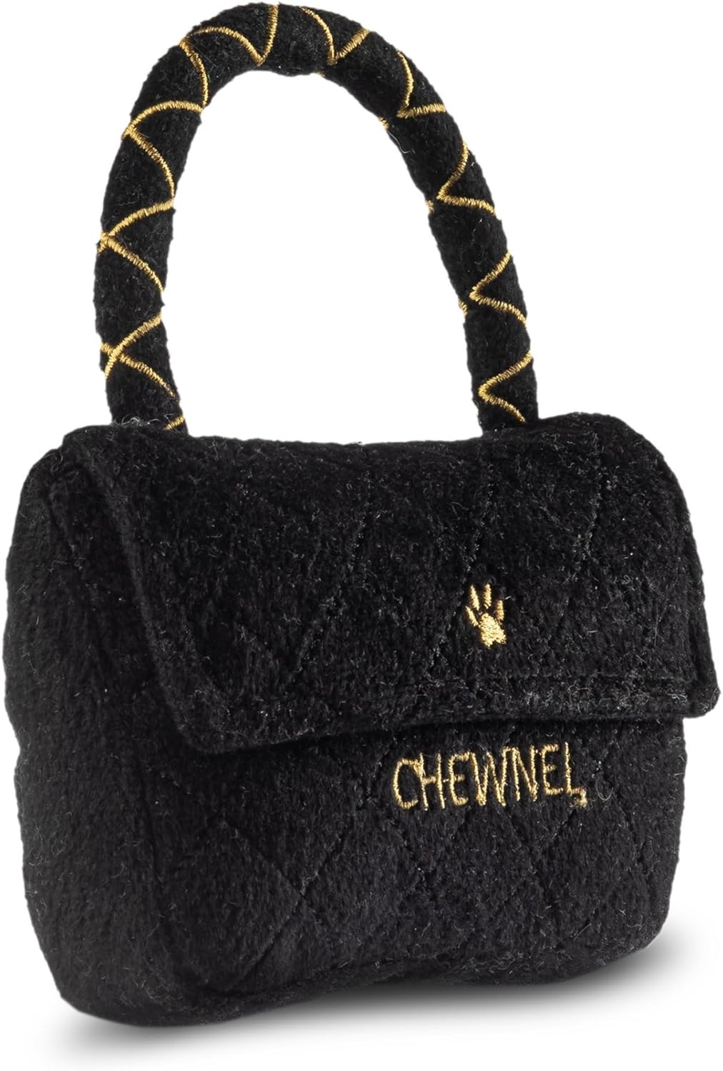 Dog Diggin Designs Chewnel Classique Plush Dog Toy Purse | Luxury-Inspired Parody Designer Handbag with Squeaker, Soft Plush Fashion Dog Toy – Haute Couture Purses & Handbags