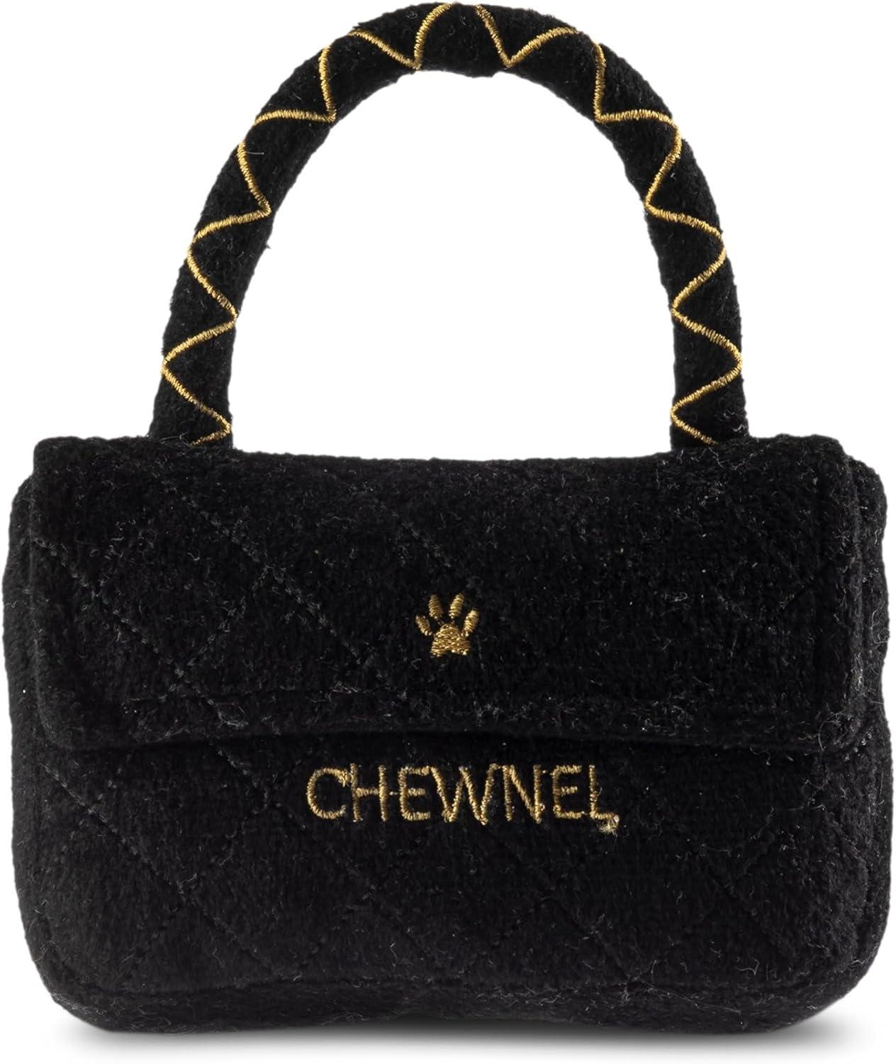 Dog Diggin Designs Chewnel Classique Plush Dog Toy Purse | Luxury-Inspired Parody Designer Handbag with Squeaker, Soft Plush Fashion Dog Toy – Haute Couture Purses & Handbags