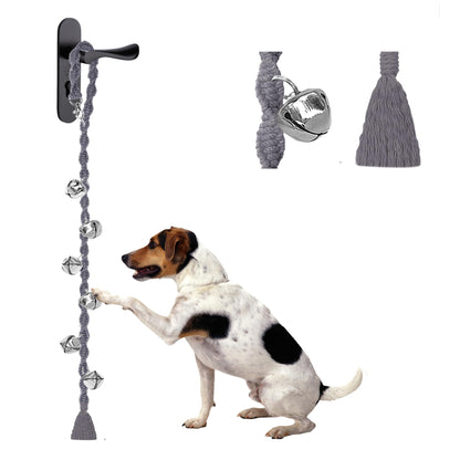 Dog Bells to Go Outside & Puppy Potty Training, Adjustable Dog Door Bell Ring to Go Potty, Handmade with Premium Yarn. Twisted Style, Beige
