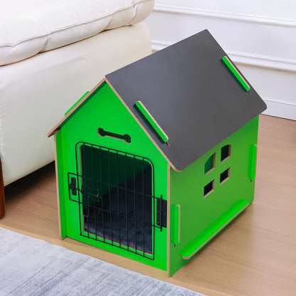 Dog House Indoor for Small Dogs or Cats, Cozy Wooden Design, Small Indoor Bed House, with Air Vents and Elevated Floor Warm Dog Cave