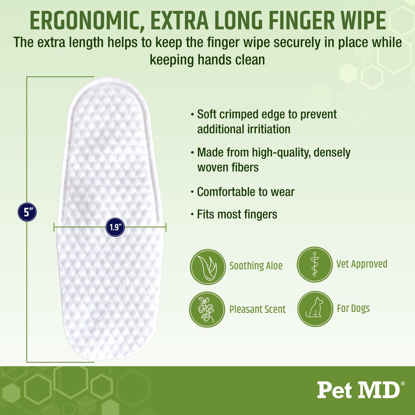 Pet MD Dog Ear Cleaning Wipes – Otic Cleanser for Dogs, Soothing Ear Care with Aloe Vera & Eucalyptus, Regular Wipes, 100 Count