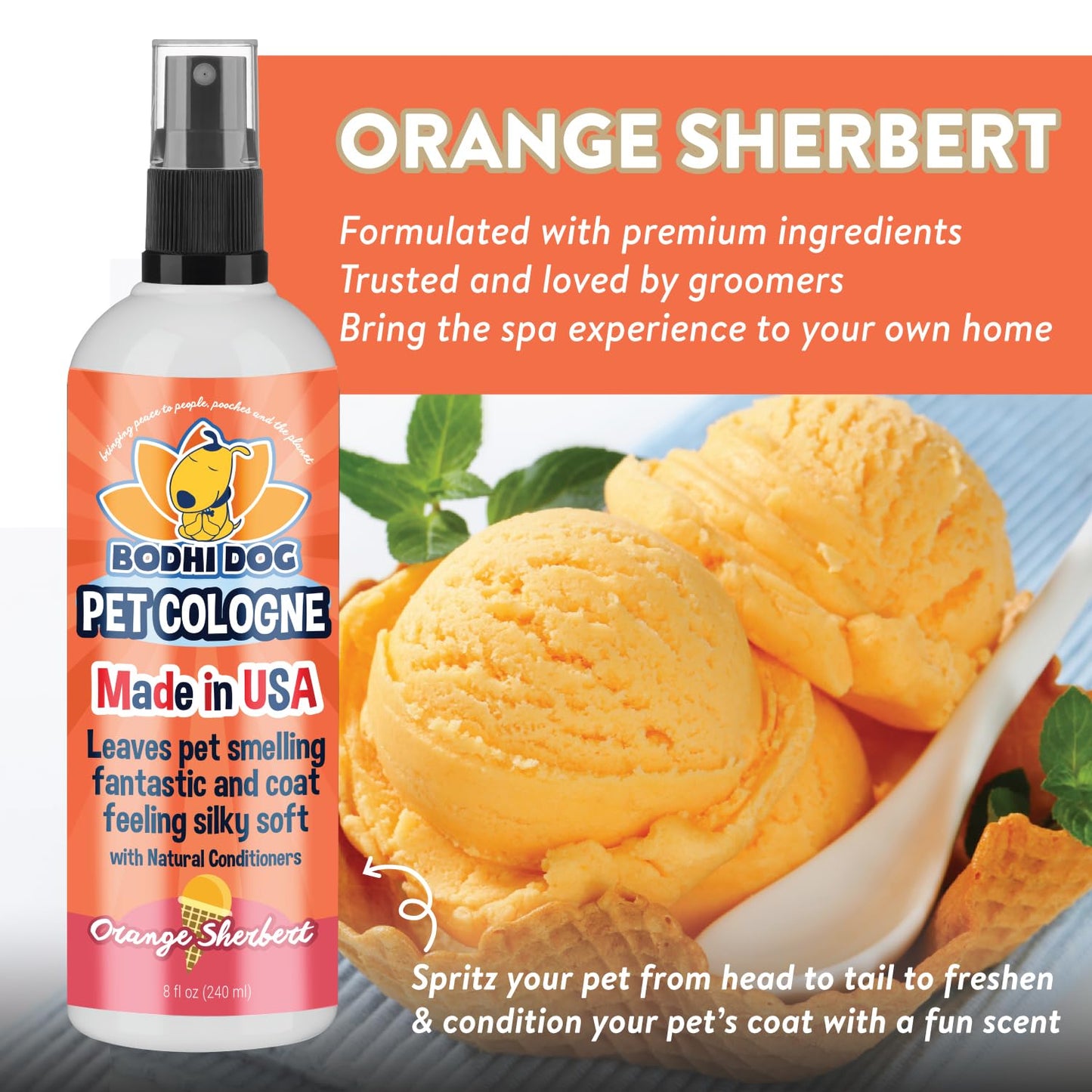 Bodhi Dog Premium Dog Cologne - Deodorizing Dog Perfume & Conditioner for Dogs & Cats - Natural Long Lasting Spray - Keeps Pets Fresh All Day - Gentle & Safe Formula, Made in USA (Baby Powder 4 Fl Oz)