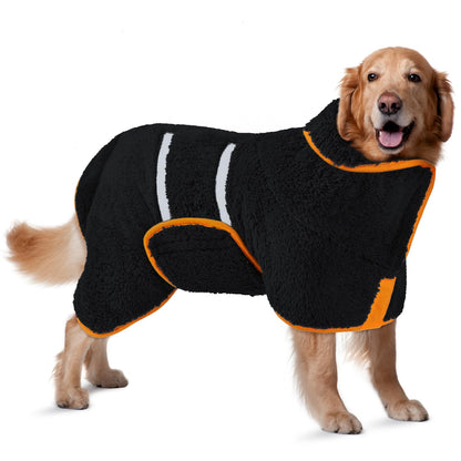 Bienbee Dog Bathrobe, Quick Drying Super Absorbent Dog Robes for After Bath, Warm Keeping Dogs Towel, Dogs Bath Supplies, Dark Blue XL